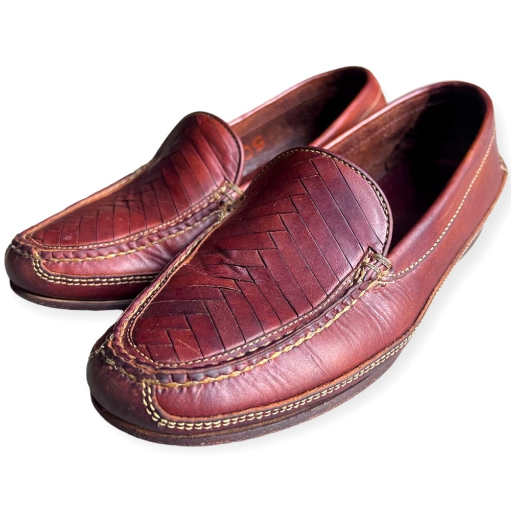 Cole Haan Country‎ Loafers Women's Brown Leather Upper Basket Weave Casual 7.5